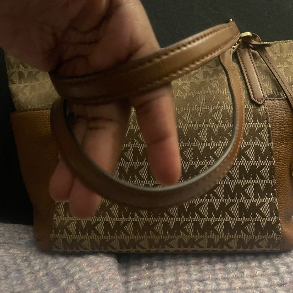 Michael Kors Brown MK Logo Tote - Picture 3 of 16
